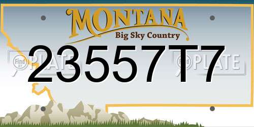 23557T7 Montana License Plate