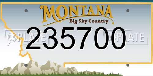 235700 Montana License Plate