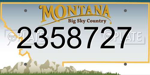 2358727 Montana License Plate