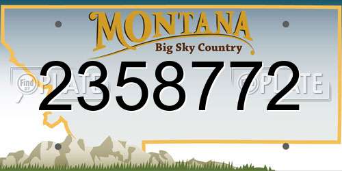 2358772 Montana License Plate