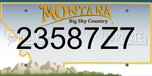 23587Z7 Montana License Plate