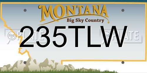 235TLW Montana License Plate