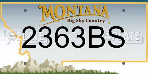 2363BS Montana License Plate