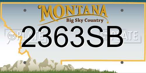 2363SB Montana License Plate