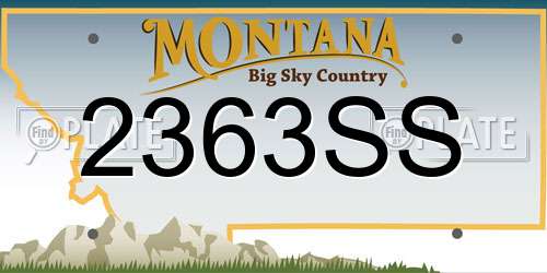 2363SS Montana License Plate