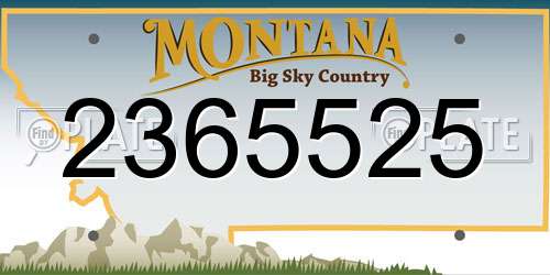 2365525 Montana License Plate