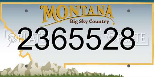 2365528 Montana License Plate