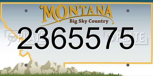 2365575 Montana License Plate