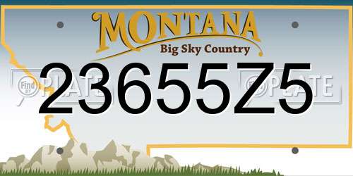23655Z5 Montana License Plate