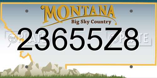 23655Z8 Montana License Plate