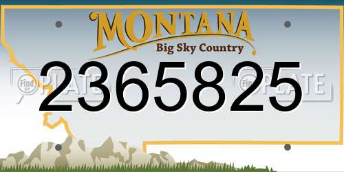 2365825 Montana License Plate