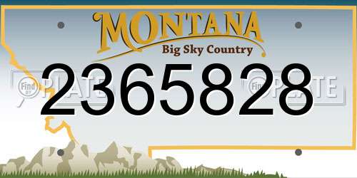 2365828 Montana License Plate
