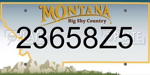 23658Z5 Montana License Plate