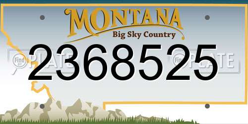 2368525 Montana License Plate