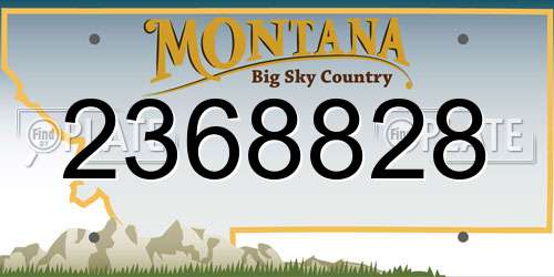 2368828 Montana License Plate