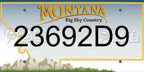 23692D9 Montana License Plate