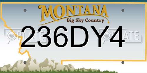 236DY4 Montana License Plate