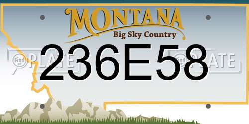 236E58 Montana License Plate