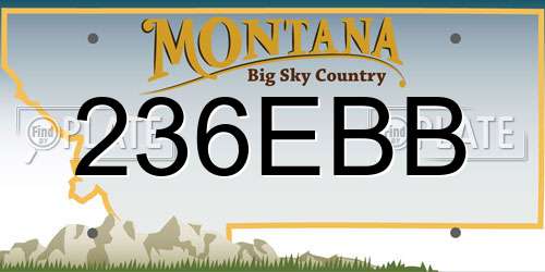 236EBB Montana License Plate