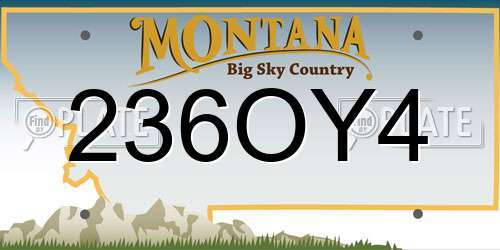 236OY4 Montana License Plate