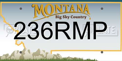 236RMP Montana License Plate