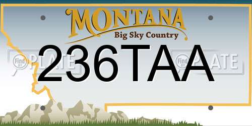 236TAA Montana License Plate