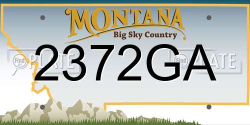 2372GA Montana License Plate