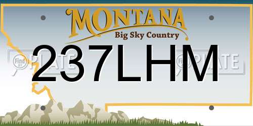 237LHM Montana License Plate