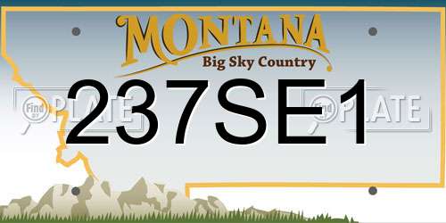 237SE1 Montana License Plate