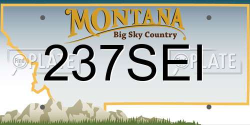 237SEI Montana License Plate
