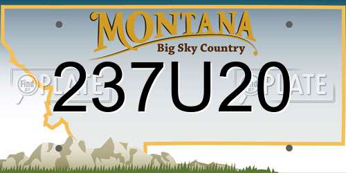 237U20 Montana License Plate