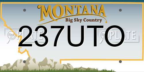 237UTO Montana License Plate