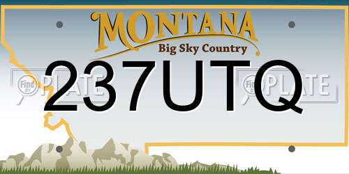 237UTQ Montana License Plate