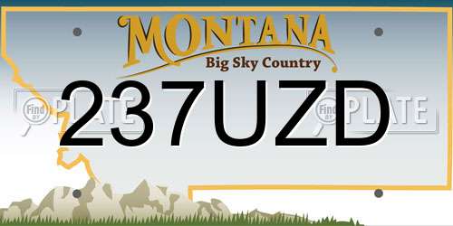 237UZD Montana License Plate