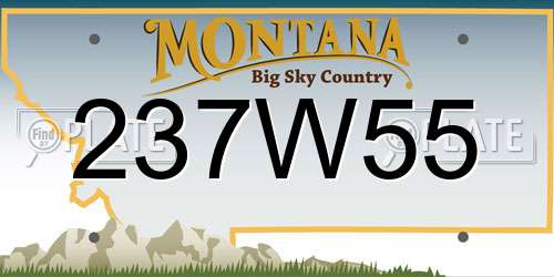237W55 Montana License Plate