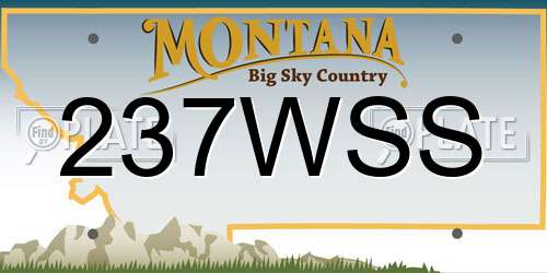 237WSS Montana License Plate