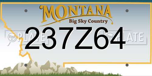 237Z64 Montana License Plate