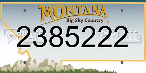 2385222 Montana License Plate