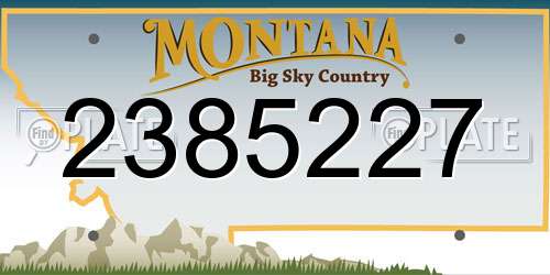 2385227 Montana License Plate