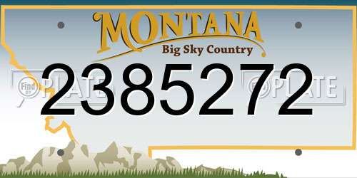 2385272 Montana License Plate