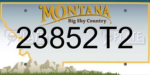 23852T2 Montana License Plate