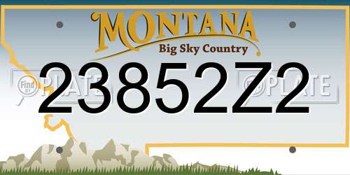 23852Z2 Montana License Plate