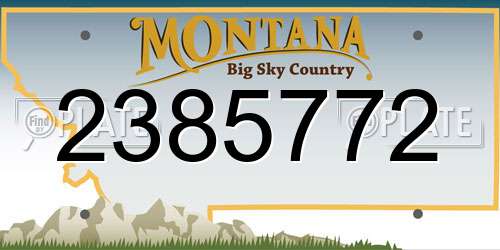 2385772 Montana License Plate
