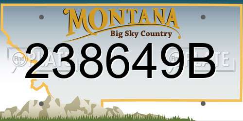 238649B Montana License Plate