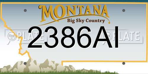 2386AI Montana License Plate