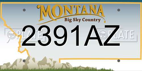 2391AZ Montana License Plate