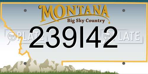 239I42 Montana License Plate