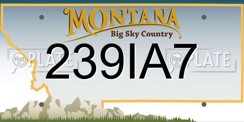 239IA7 Montana License Plate