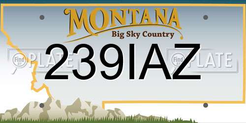 239IAZ Montana License Plate