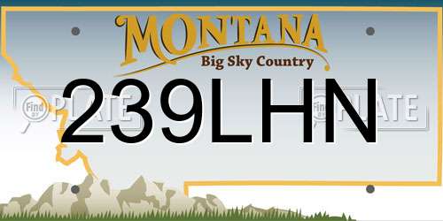 239LHN Montana License Plate